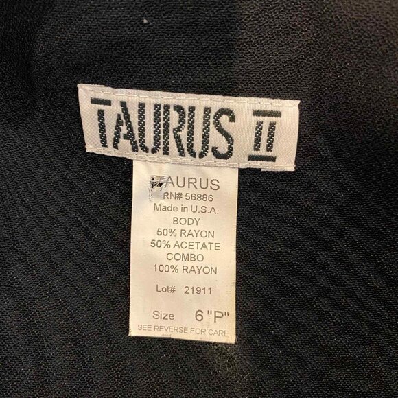 Taurus II Dress Womens 6 Petite Black Nautical Button Front Career Made USA VTG - Picture 8 of 9